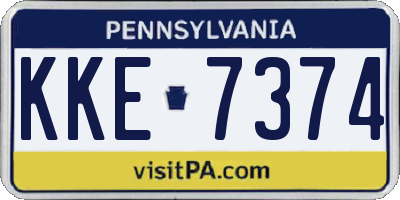 PA license plate KKE7374