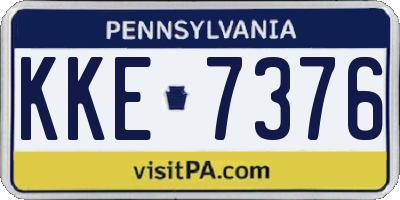 PA license plate KKE7376