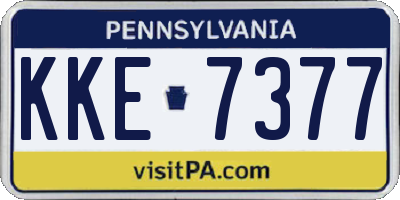 PA license plate KKE7377