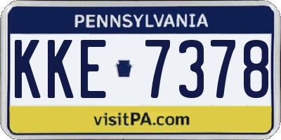 PA license plate KKE7378