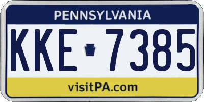 PA license plate KKE7385