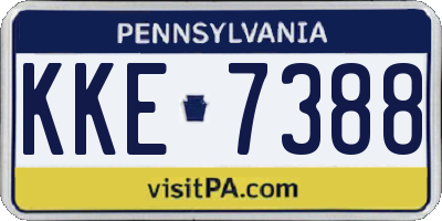 PA license plate KKE7388