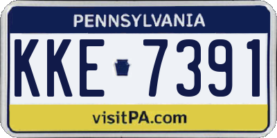 PA license plate KKE7391