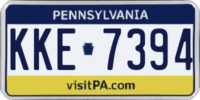PA license plate KKE7394