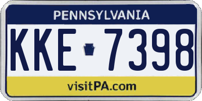 PA license plate KKE7398