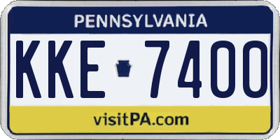 PA license plate KKE7400