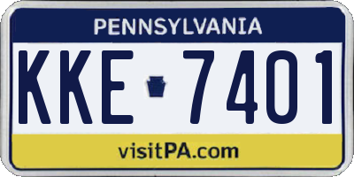 PA license plate KKE7401