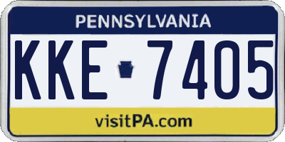 PA license plate KKE7405