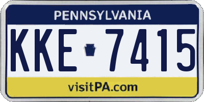 PA license plate KKE7415