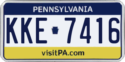 PA license plate KKE7416