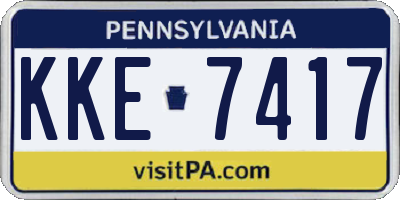PA license plate KKE7417