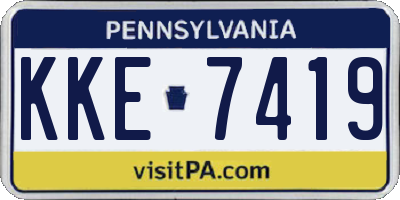 PA license plate KKE7419