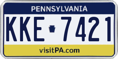 PA license plate KKE7421
