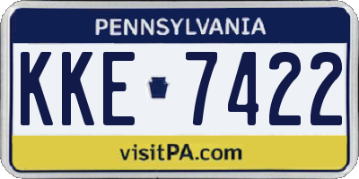 PA license plate KKE7422