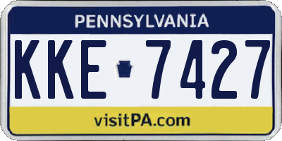 PA license plate KKE7427