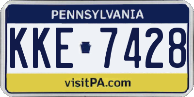 PA license plate KKE7428
