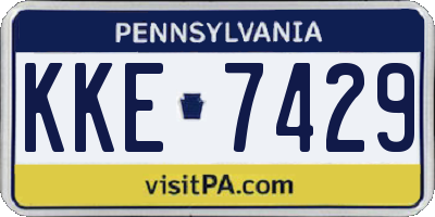 PA license plate KKE7429