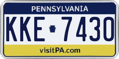 PA license plate KKE7430