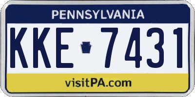 PA license plate KKE7431
