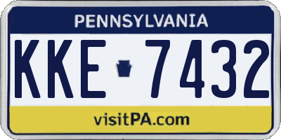 PA license plate KKE7432