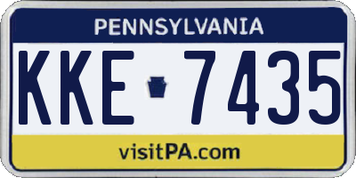 PA license plate KKE7435