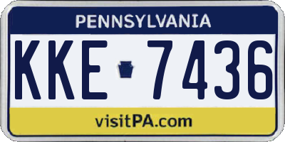 PA license plate KKE7436