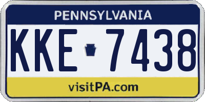 PA license plate KKE7438