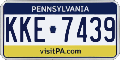 PA license plate KKE7439