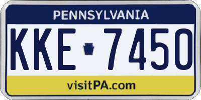 PA license plate KKE7450