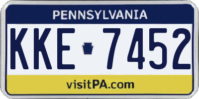 PA license plate KKE7452