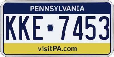 PA license plate KKE7453