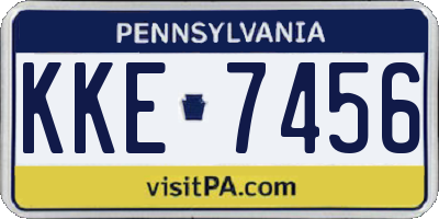 PA license plate KKE7456