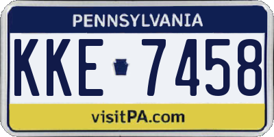 PA license plate KKE7458