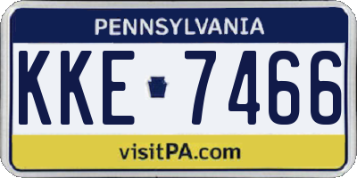 PA license plate KKE7466