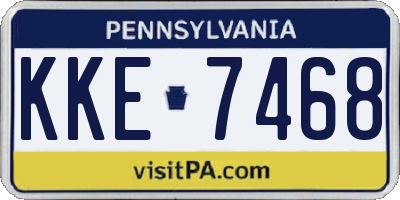 PA license plate KKE7468
