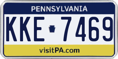 PA license plate KKE7469