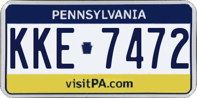 PA license plate KKE7472