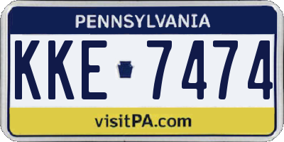 PA license plate KKE7474