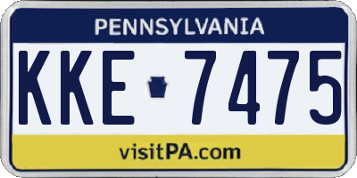 PA license plate KKE7475