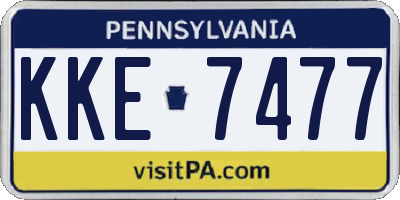 PA license plate KKE7477