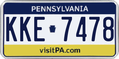 PA license plate KKE7478