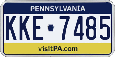 PA license plate KKE7485