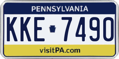 PA license plate KKE7490