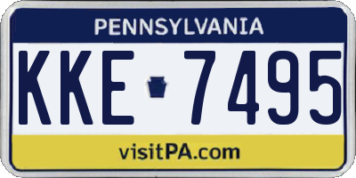 PA license plate KKE7495