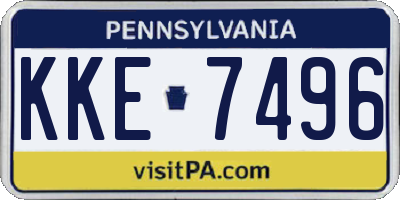 PA license plate KKE7496