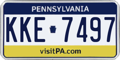 PA license plate KKE7497