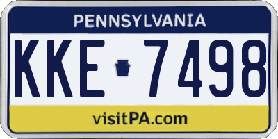 PA license plate KKE7498