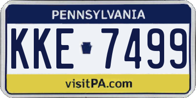 PA license plate KKE7499