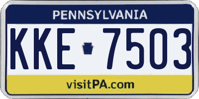 PA license plate KKE7503