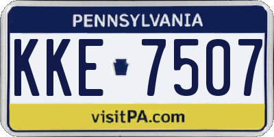 PA license plate KKE7507